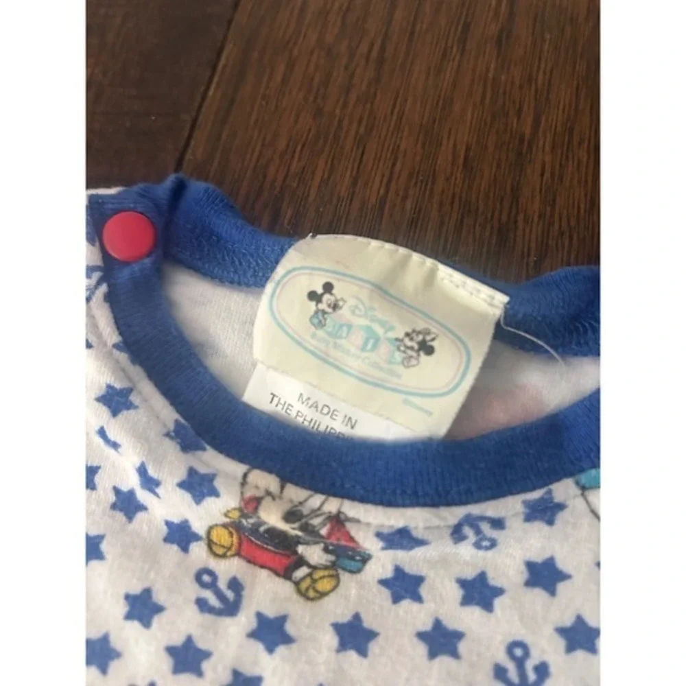 Vintage Disney baby romper 12M nautical cruise sailor front pocket